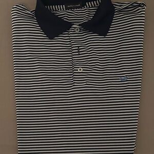 Southern Marsh Navy and White Striped Polo